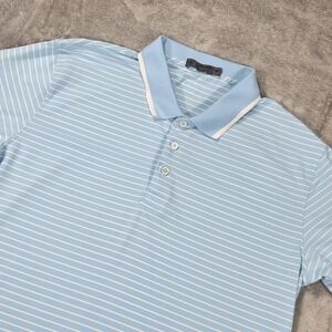 G/Fore Polo Shirt Mens Medium Blue White Stripe Golf